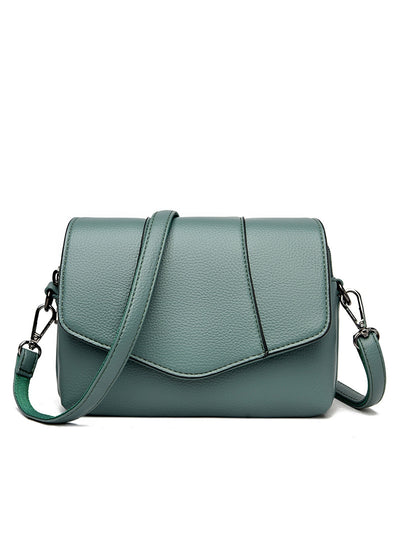 Soft Leather Flip Small Round Shoulder Bag