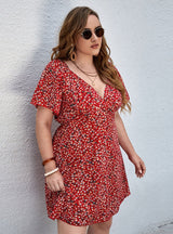 Sexy V-neck Floral Beach Dress