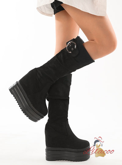 High Elastic Wedge High Heel Boots