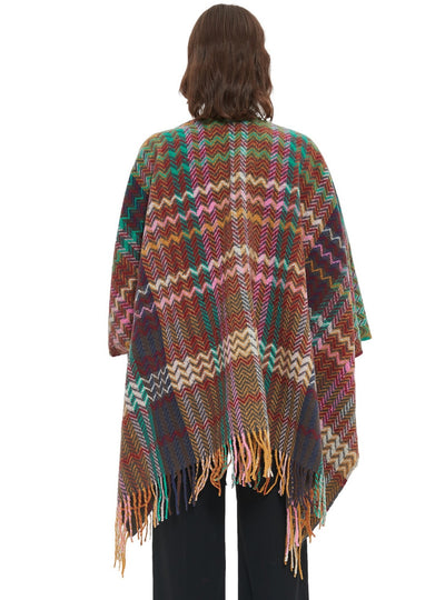 Tassel Ethnic Fringed Split Shawl
