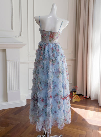 Sexy Tube Top Printed Gauze Sling Dress