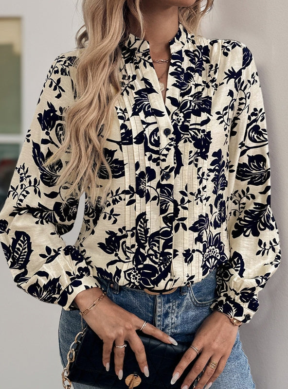 Women Retro Printed Shirt Top