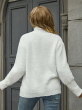 Turtleneck Solid Color High Neck Sweater