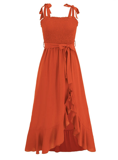 Sling Split Irregular Pleats Dress