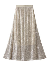 High Waist Sequins Mid-length Hip Skirt