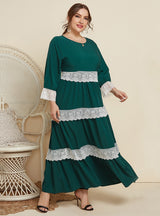 Lace Stitching Slim Long Sleeve Dress