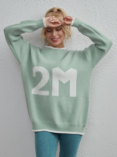 Women Loose Letter Warm Sweater