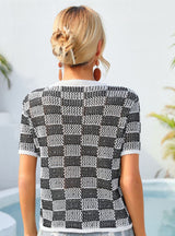 Plaid Beach Seaside Short Sleeve T-shirt