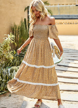 Short Sleeve Print Summer Dress