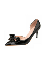 Stiletto-heeled Bow Side Hollow Shoes