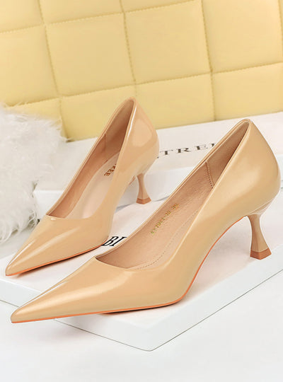 Women's Glossy Patent Leather Shoes