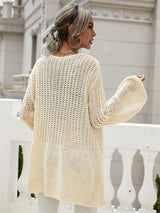 Solid Color Cardigan Flared Sleeve Sweater