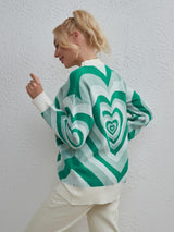 Love Heart Contrast Sweater