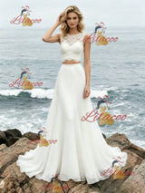 White Two Piece Lace Wedding Dress