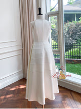 White Halter Sleeveless Slim Dress