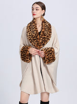 Plus Size Knit Cardigan Loose Shawl Cloak Coat