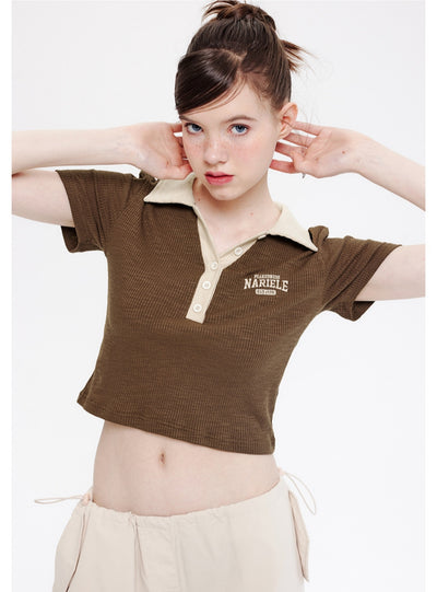 Short Sleeve Lapel Polo Neck T-shirt