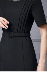 Short Sleeve Pleats Mother Of The Bride Dress