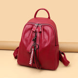 Student Travel Soft Leather Backpack