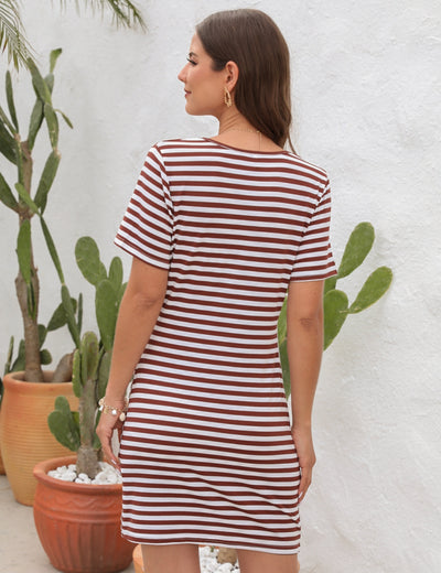 Irregular Hollow Round Neck Dress