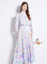 Retro Palace Long Sleeve Printed Dress