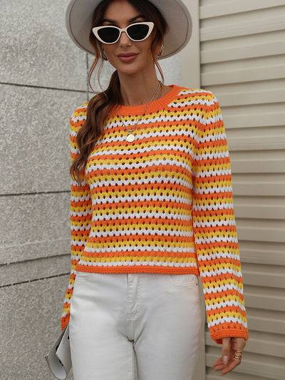 Women Striped Pullover Sweater