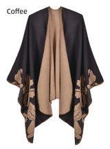 Retro Big Flower Double-sided Cashmere Cloak