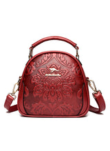 Round Bag Embossed Shoulder Slung Handbag