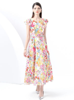 Printed Sleeveless Slim Dress