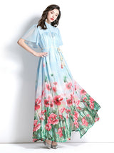 Bohemian Short-sleeved Printed Dress