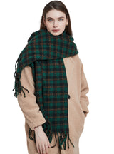 Thickened Small Plaid Fringed Scarf Shawl