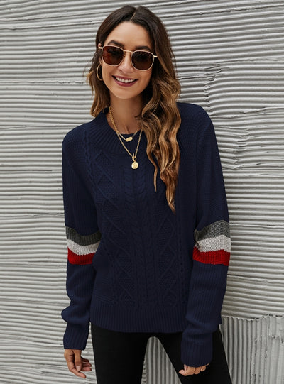 Loose Pullover Round Neck Long Sleeve Sweater