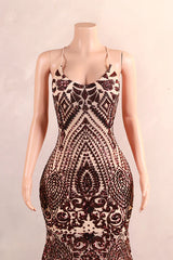 Burgundy Mermaid Sequins Feather Prom Dress