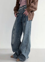 Retro High Waist Straight Slim Jeans
