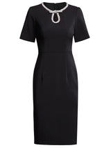 Red Short Sleeve Beading Mother Of The Bride Dress