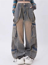 Retro Large Pocket Straight Pant