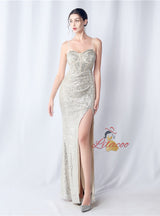Mermaid Sequins Spaghetti Straps Prom Dress