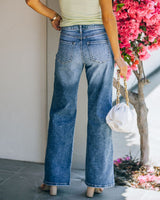 Light-colored High-waisted Wide-leg Trousers Jeans