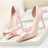 Shallow-mouth Pointed Bow High-heeled Shoes