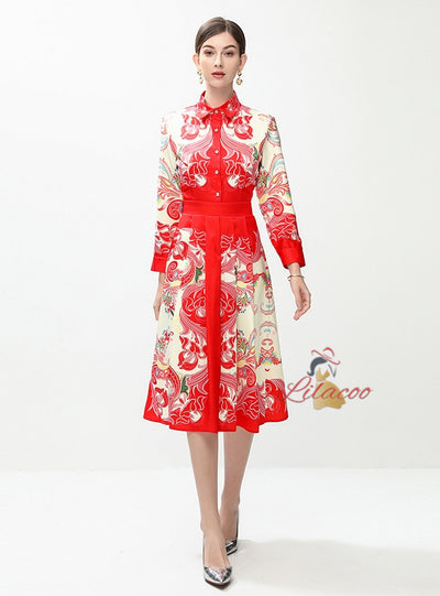 Palace Retro Printed Slim Dress