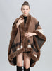 Plaid Fur Collar Shawl Cloak Shawl