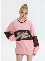 Loose Stitching Round Neck Top