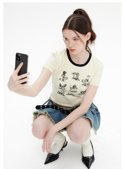 Round Neck and Short Sleeves T-shirt