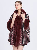 Jacquard Cardigan Shawl Cloak