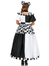 Alice in Wonderland Black and White Checked Halloween Costume