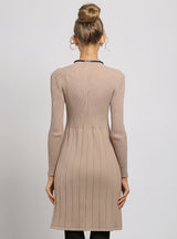 Solid Color Slim Thick Sweater Dress