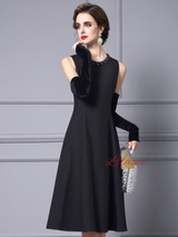 Black Sleeveless Beading Mother Of The Bride Dress