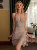 Strap Lace Split Backless Nightdress