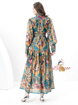 Palace Printed Long Sleeve Party Dress