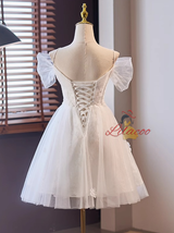 White Tulle Lace Spaghetti Straps Wedding Dress